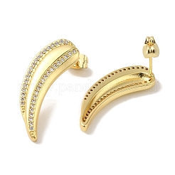 Pendientes de tuerca de circonita cúbica micro pavé de latón chapado en rack para mujer&nbsp;EJEW-P272-09G