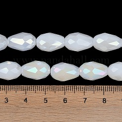 Hebras de cuentas de vidrio electrochapado de color sólido opaco&nbsp;EGLA-N013-J8mm-B03