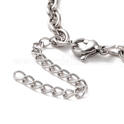 Bracciale a catena in acciaio inossidabile 304 anti-ossidazione per uomo e donna&nbsp;BJEW-E031-01P-07