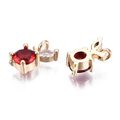 Ciondoli in ottone zirconi chiari micro pavé&nbsp;KK-S359-124-A01-RS