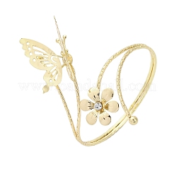 Armreifen mit Blumen- und Schmetterlingsmotiv aus Legierung für Mädchen und Frauen&nbsp;LS-AJEW-A063-01F-G