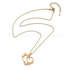 Collane con ciondolo in acciaio inossidabile 201 con placcatura sotto vuoto pvd&nbsp;NJEW-R267-02S-G