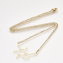 201 colliers pendentifs en acier inoxydable&nbsp;NJEW-T009-JN103-2-40