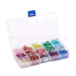 450 Stück 15 Farben sprühlackierte Knistern Glasperlen&nbsp;CCG-YW0001-04