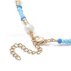 Collana di perle d'imitazione acriliche e semi di vetro per le donne&nbsp;NJEW-JN04278