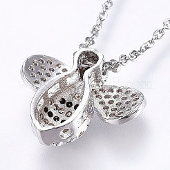 Collana con pendente in ottone con zirconia cubica&nbsp;NJEW-H486-10P