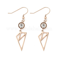 Orecchini pendenti triangolari in acciaio inossidabile 304&nbsp;EJEW-Z129-07RG