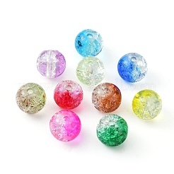 200 Stück 10-farbige Crackle-Glasperlenstränge&nbsp;CCG-YW0001-17