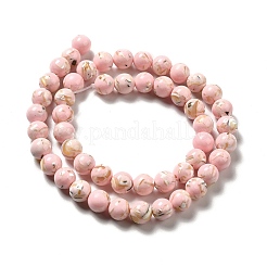 Fili di perle sintetiche turchesi e conchiglie montate&nbsp;G-D482-01D-06