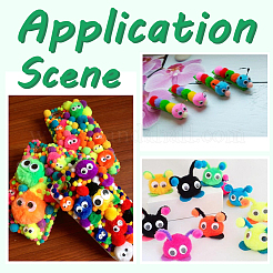 150 Pom-Pom-Ball aus Polyester&nbsp;DIY-SC0031-32