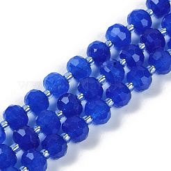 Brins de perles d'agate bleue naturelle (teintes et chauffées)&nbsp;G-H057-A14-02
