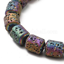 Fili di perle di roccia lavica naturale elettrodeposta&nbsp;G-G984-16