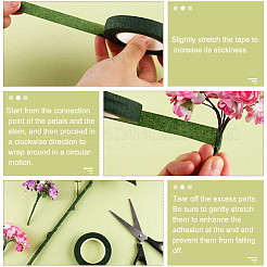 4 Rolle DIY-Blumenzuchtband aus gummibeschichtetem Eisen&nbsp;DIY-SP0006-11A