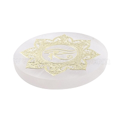 Dessous de verre plats et ronds en tranches de sélénite naturelle&nbsp;DJEW-C015-02B