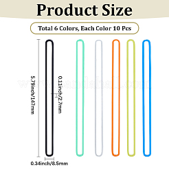 60 sangle pour étiquette de bagage en PVC de 6 couleurs&nbsp;FIND-CY0002-12