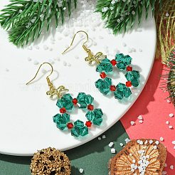 Weihnachtsmotiv - Ohrringe aus österreichischem Kristallimitat&nbsp;EJEW-TA00468
