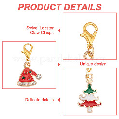 Décorations de pendentif en alliage d'émail sur le thème de noël&nbsp;HJEW-GO00040