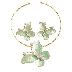 Conjuntos de collares y pendientes colgantes de aleación de esmalte y rhinestone de cristal&nbsp;FS-WG8339F-03