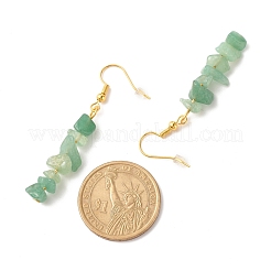 Boucles d'oreilles pendantes en perles d'aventurine verte naturelle&nbsp;EJEW-JE04788-01