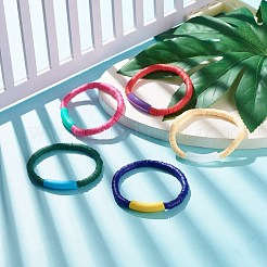 Bracciali elasticizzati con perline di argilla polimerica fatti a mano&nbsp;BJEW-JB07781