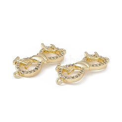 Dijes de conector de circonio cúbico transparente con micro pavé de latón&nbsp;KK-E068-VB378
