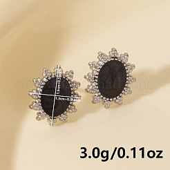 Orecchini a bottone in acciaio inossidabile 304 a forma di girasole&nbsp;LS-FC3127-1