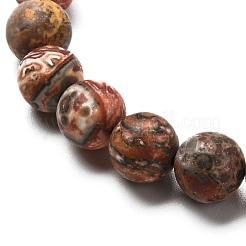 Bracciale elasticizzato con perline di diaspro in pelle di leopardo naturale smerigliato per uomo donna&nbsp;BJEW-JB06809