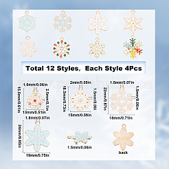 48 stücke 12 stil weihnachten legierung emaille anhänger&nbsp;ENAM-SC0003-60