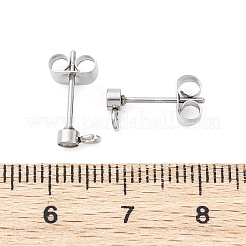 Componenti per orecchini a bottone in acciaio inossidabile 304&nbsp;STAS-V003-10P-02