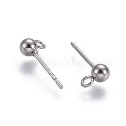 Anlaufgeschützte Ohrstecker-Beschläge aus Edelstahl 304&nbsp;STAS-L221-10P