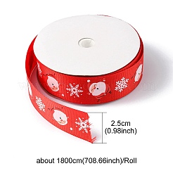 1 rollo de cintas de grogrén de poliéster con estampado navideño&nbsp;OCOR-YW0001-05C