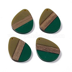 Pendentifs en résine opaque et bois de noyer&nbsp;RESI-M027-04A
