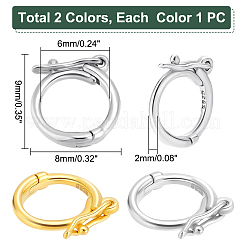 2 Stück 2 Farben 925 Sterling Silber Twister Verschluss&nbsp;FIND-PH0009-53