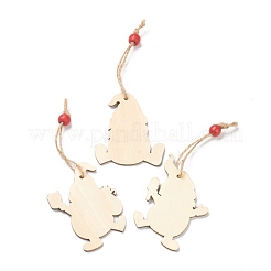 Décorations de grand pendentif en bois thème de noël&nbsp;HJEW-F010-04