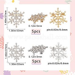 10 stücke 2 farben kristall strass weihnachten schneeflocke brosche&nbsp;JEWB-GF0001-29