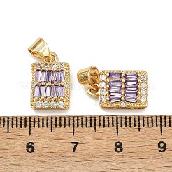 Breloques en laiton avec zircone cubique de micro pave&nbsp;KK-C132-06G