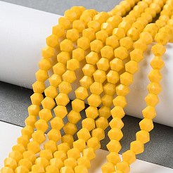 Hebras opacas de perlas de vidrio de imitación de jade de color sólido&nbsp;GLAA-F029-P4mm-04