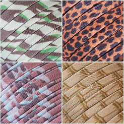 4 Farben flache elastische Polyesterschnur&nbsp;EC-TA0001-03B