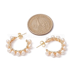 Orecchini a bottone ad anello in ottone&nbsp;EJEW-JE05541