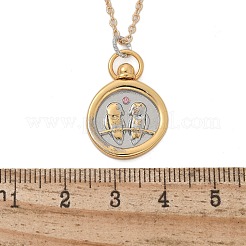 Collane con ciondolo tarocchi dodici costellazioni in ottone&nbsp;NJEW-Q006-01E-G