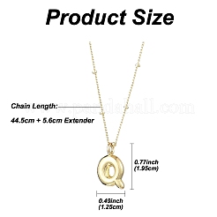 Collier avec pendentif en laiton avec lettre initiale 1 pièce&nbsp;NJEW-YW0001-24Q