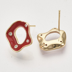 Messing micro pave zirkonia-ohrstecker-Zubehör&nbsp;KK-T054-35G-02-NF