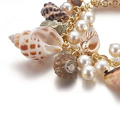 Braccialetti con ciondoli naturali a conchiglia&nbsp;LS-BJEW-WH0005-01P