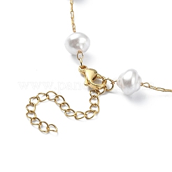 Collares de cadena con cuentas de perlas de imitación de plástico abs&nbsp;NJEW-JN04329