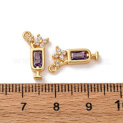 Pendentifs avec zircon cubiques à micro-pavés en laiton&nbsp;KK-K382-28G-01