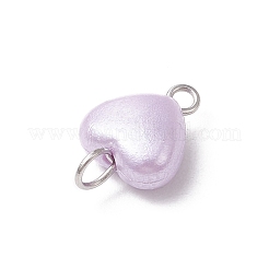 Ciondoli a forma di cuore in acrilico con perle finte&nbsp;PALLOY-JF03916-02