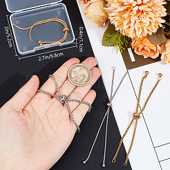 4 stücke 4 stil einstellbar 304 edelstahl slider armband/bolo armbänder machen&nbsp;STAS-BBC0004-62