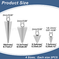 8 pz 4 stili ciondoli in acciaio inossidabile 304&nbsp;STAS-LP0001-34