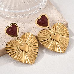 Pendientes colgantes de acero inoxidable 304 con resina.&nbsp;EJEW-V016-07G