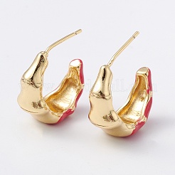 Messing-Emaille-Ohrstecker&nbsp;EJEW-A093-06G